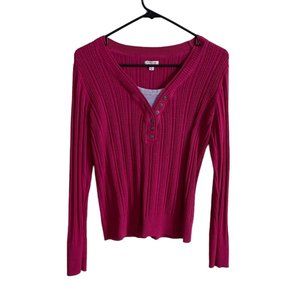 Sonoma Women's Crewneck Long Sleeve Pink Cotton blend Sweater Spring | Size M